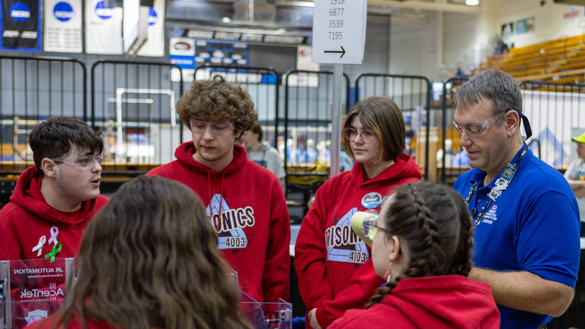 Six TriSonics team members at the 2026 FIM West Michigan District Event